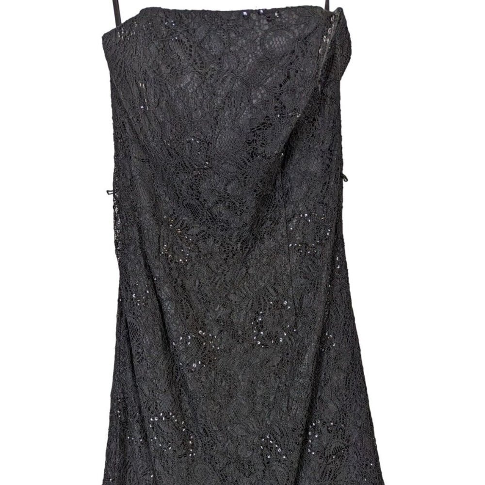 White House Black Market Dress Women size 2 Strapless Lace Sequin Sheath Cruise